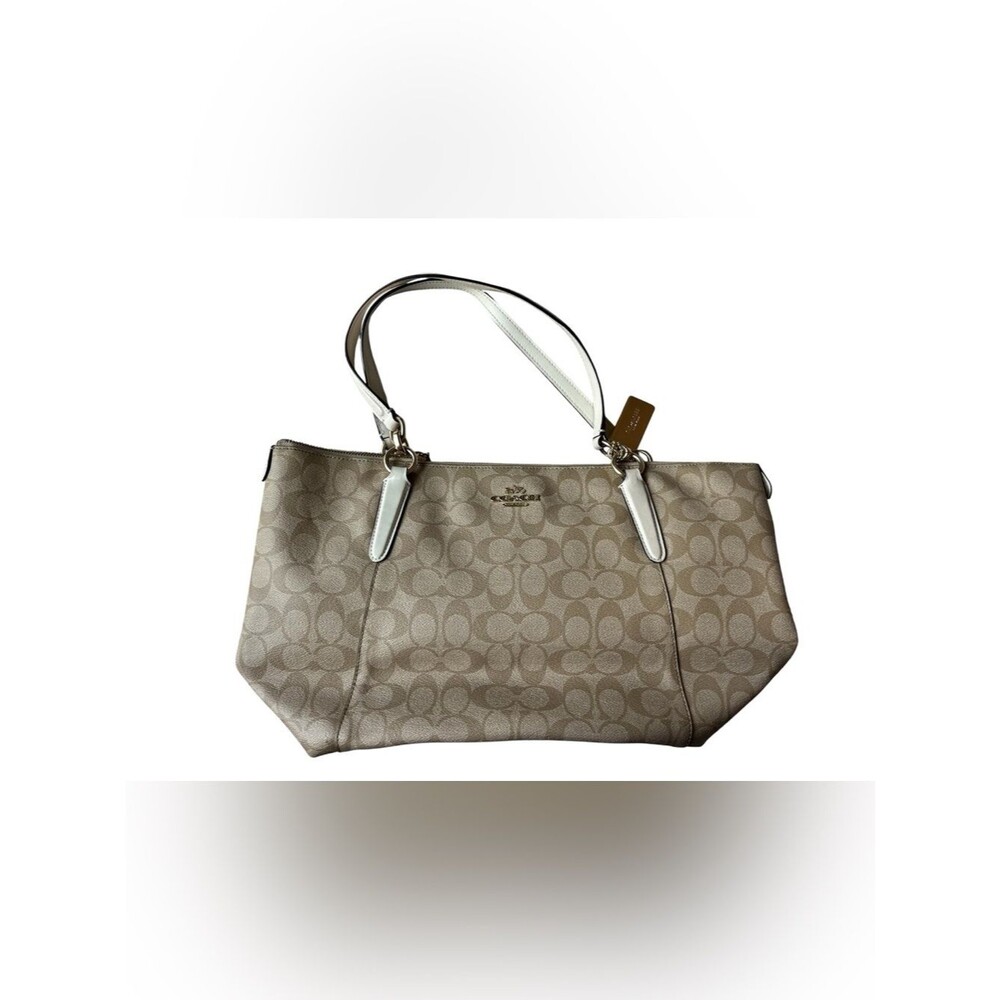 Coach Ava Signature Tote Brown & Tan Large Purse
